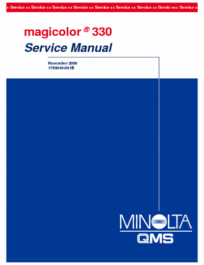 Konica Minolta QMS magicolor 330 Konica Minolta QMS magicolor 330 Service Manual